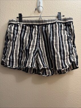 Madewell Black & White Striped Athletic Shorts
